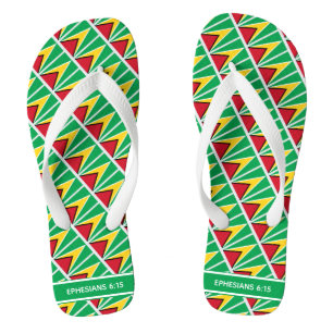 Chanclas GUYANA FLAG Patriótico Personalizado Guyanés