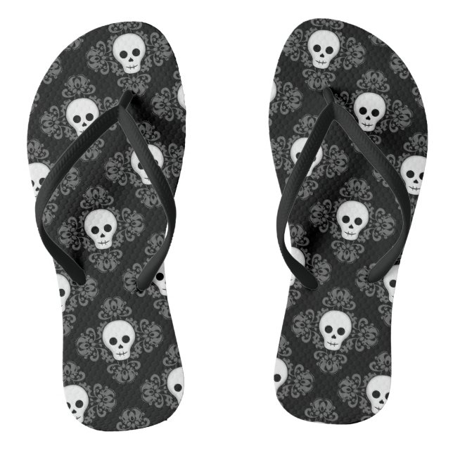 Chanclas Halloween, adorable calavera gótica (Plantilla)