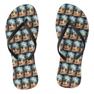 Chanclas Halloween Finlandés Lappund Con Calabazas Temerosa