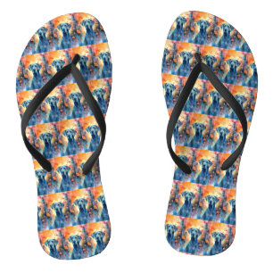Chanclas Halloween Gran Dane Con Calabazas Temerosas