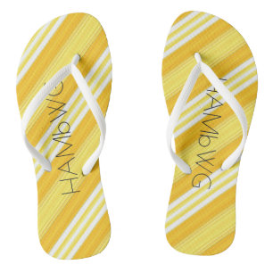 Chanclas HAMbWG - Flip-Flop - franja blanca amarilla