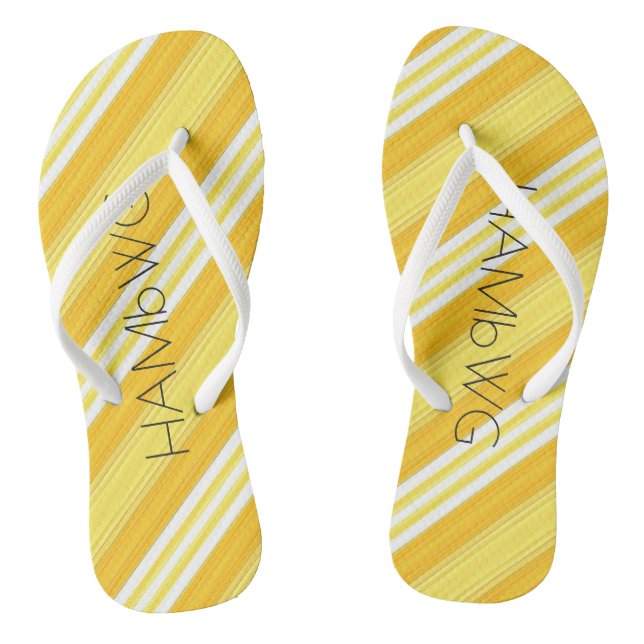 Chanclas HAMbWG - Flip-Flop - franja blanca amarilla (Plantilla)