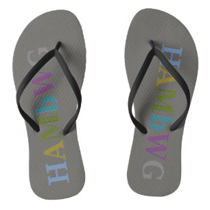 Chanclas HAMbyWG - Flip-Flops - Tile Taupe con logotipo múl
