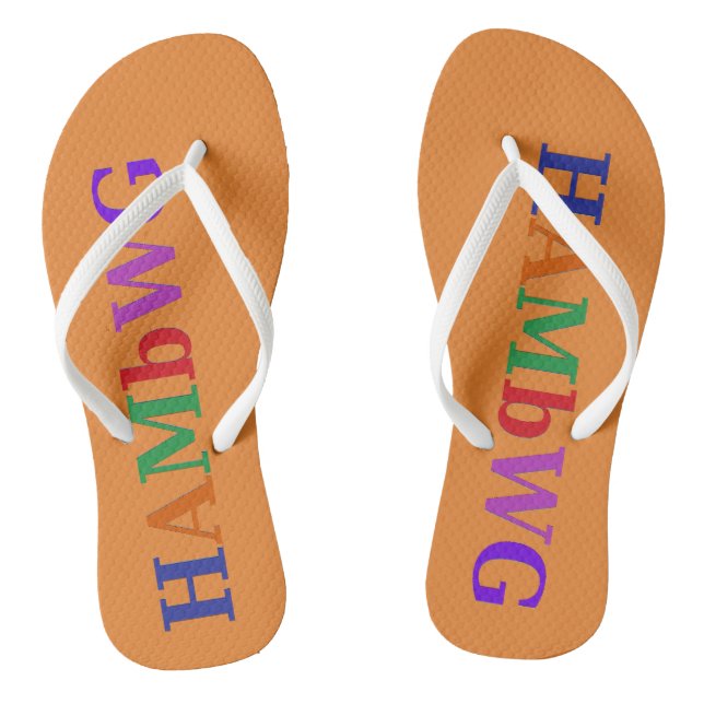 Chanclas HAMbyWG - Flip-Flops - White Strap w Multi Logo (Plantilla)