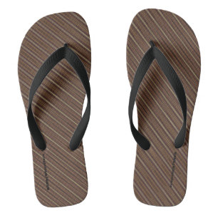 Chanclas HAMbyWG - Mens Flip-Flops Brown Beige Diagonal