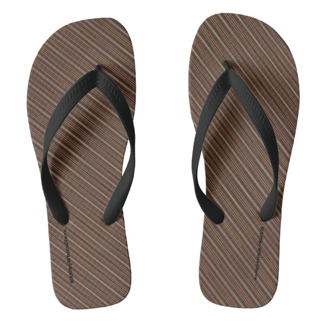 Chanclas HAMbyWG - Mens Flip-Flops Brown Beige Diagonal (Plantilla)