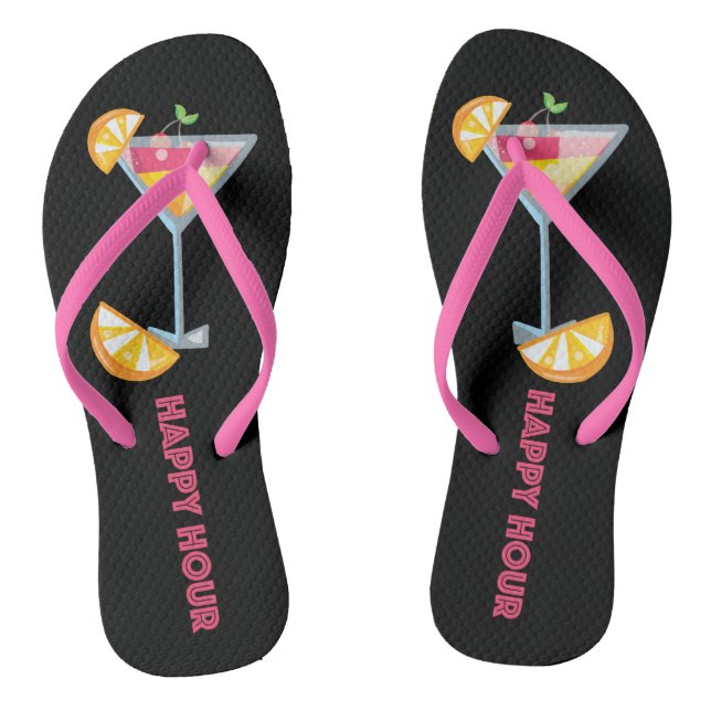Chanclas Happy Hour Martini Cocktail Flip Flops (Plantilla)