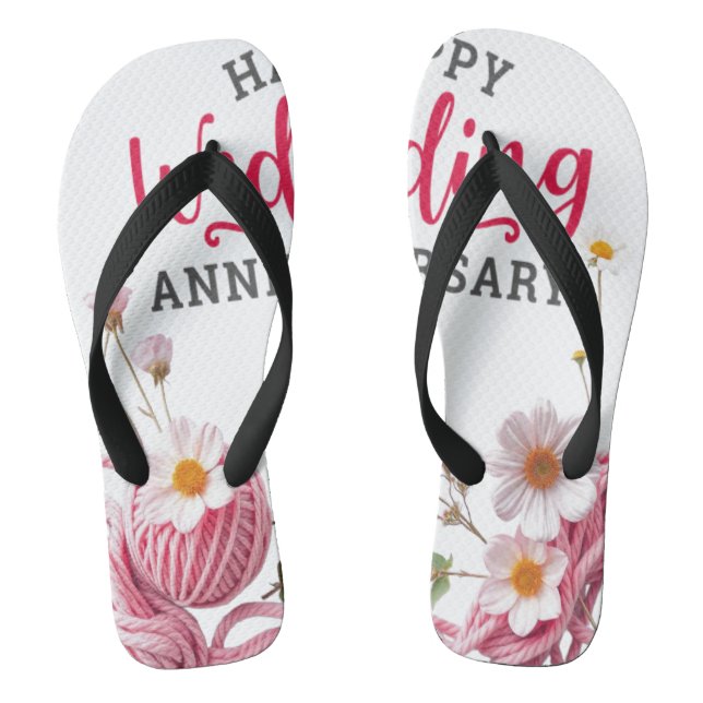 Chanclas Happy wedding anniversary  (Plantilla)