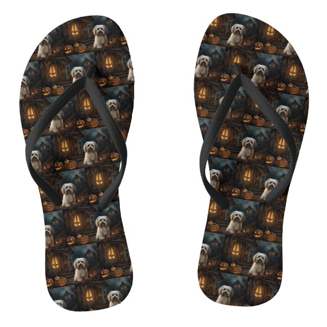 Chanclas Havanese Halloween Espeluznante (Plantilla)