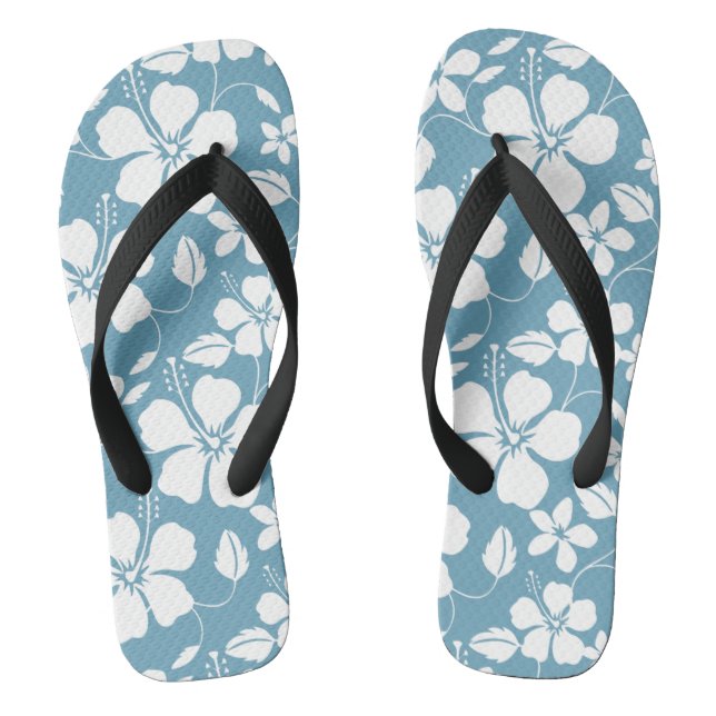 CHANCLAS HAWAIIAN HULA (HIBISCUS) AZUL RETRASO (Plantilla)