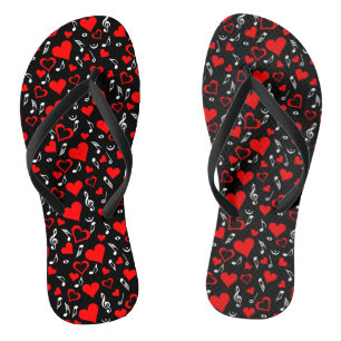 Chanclas Hearts and Music Notes