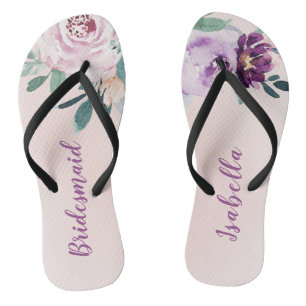 Chanclas Hechicera de novias púrpura botánica personalizada