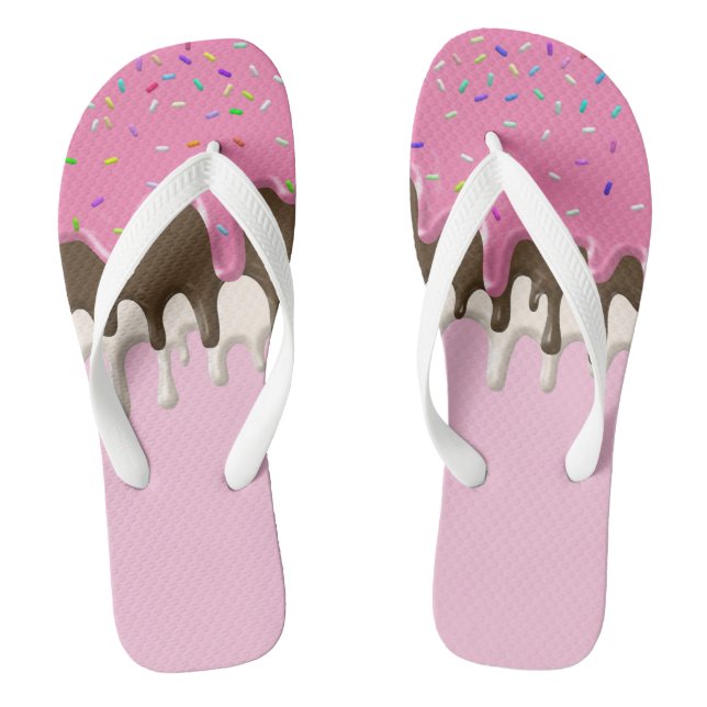 Chanclas Helado de crema rosa espolvorear llovizna (Plantilla)