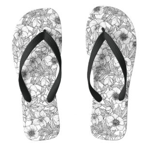 Chanclas Hellebores en blanco y negro