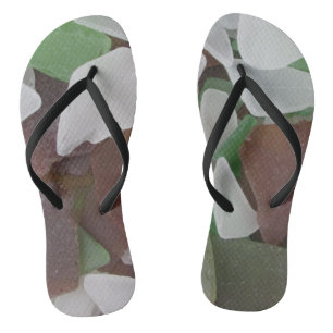 Chanclas Hermosa cristalera de playa verde marrón blanco