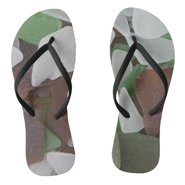 Chanclas Hermosa cristalera de playa verde marrón blanco (Plantilla)