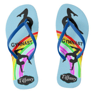 CHANCLAS HERMOSA GIMNASTICA AZUL PERSONALIZADA FLUJOS FLIP