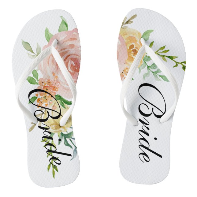 Chanclas Hermosa novia de Rosas florales (Plantilla)