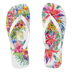 Chanclas Hermosas Flores Tropicales Flip Flops