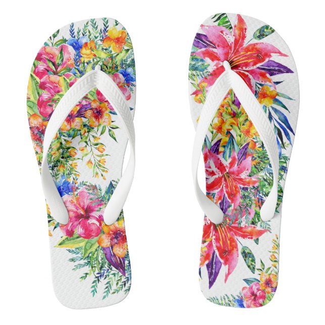 Chanclas Hermosas Flores Tropicales Flip Flops