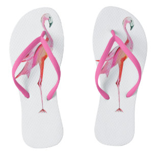 Chanclas Hermoso Flamingo Acuarela Tropical Pájaro