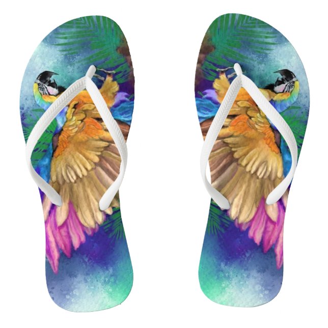 Chanclas Hermoso Loro Coloroso Flip Flops (Plantilla)