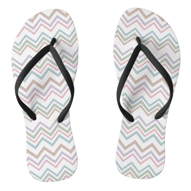 Chanclas Hermoso Pastel Geométrico Zig Zag (Plantilla)