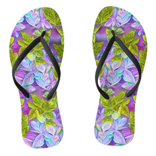 Chanclas Hermoso patrón moderno de leafy
