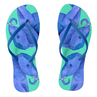 Chanclas Hermosos elefantes azules a la moda