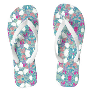 Chanclas Hervidades de patrón floral vintage de color