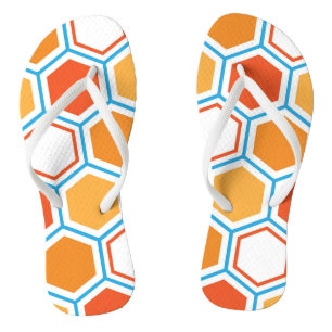 Chanclas Hexagón en naranja, azul y blanco