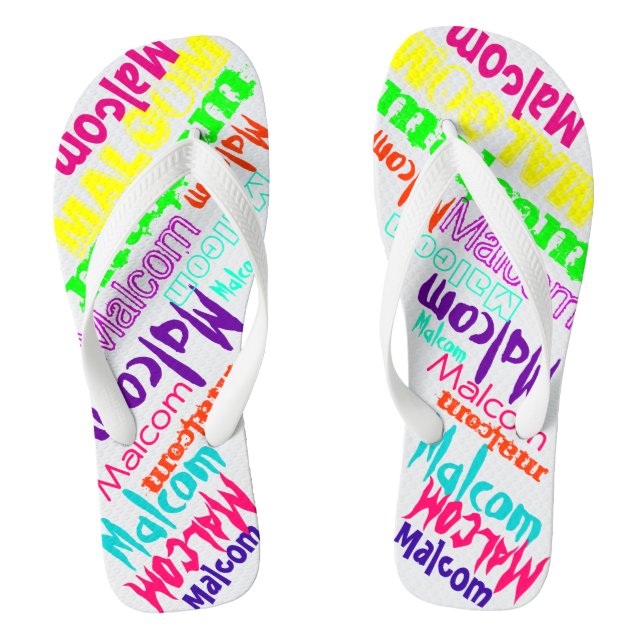 Chanclas Hi Top Sneakers Nombre personalizado en colores (Plantilla)