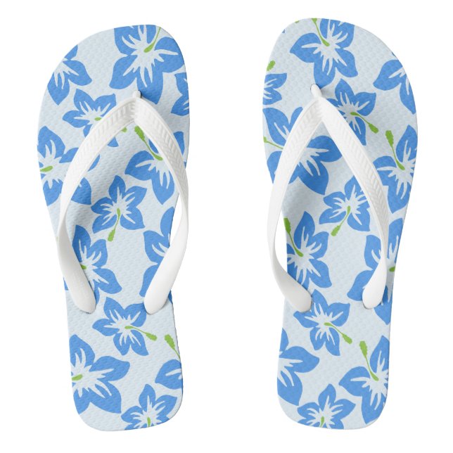 Chanclas Hibisco Azul, Flores Azules, Patrón De Flores (Plantilla)