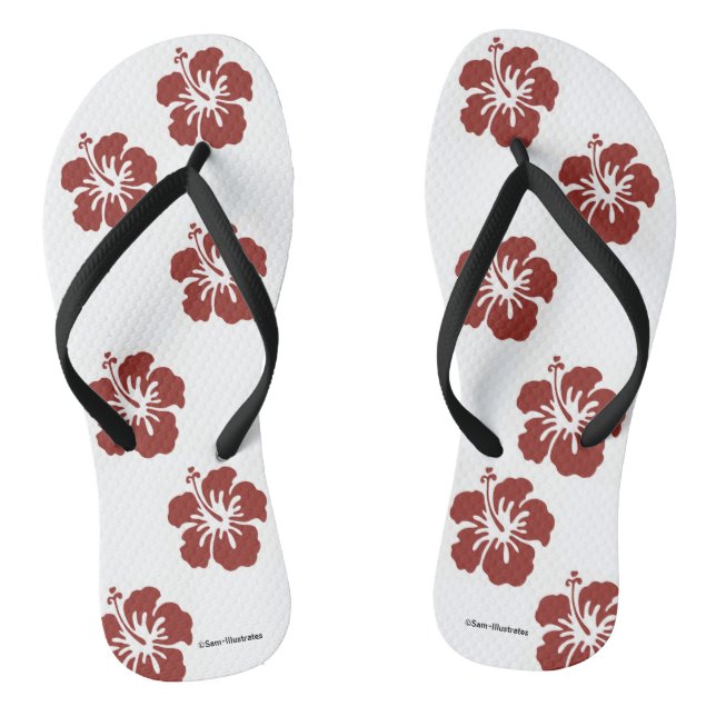 Chanclas Hibiscus Flowers Flip Flops (Plantilla)