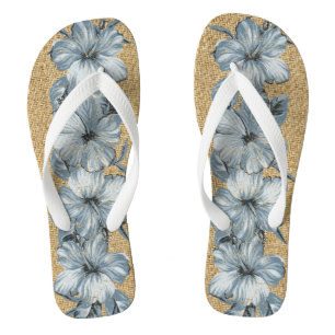 Chanclas Hibiscus hawaiano angustiado en Lanai - Azul