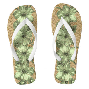 Chanclas Hibiscus hawaiano angustiado en Lanai - Verde