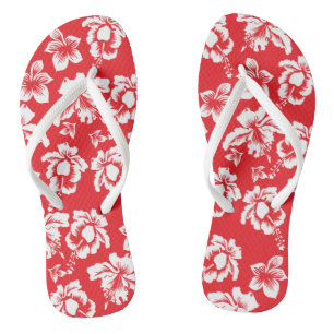 Chanclas Hibiscus rojo hawaiano