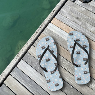 Chanclas Hipopótamo Loto Blanco Azul