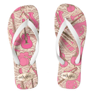 Chanclas Hoja de música e instrumentos Pink/Ivory ID481
