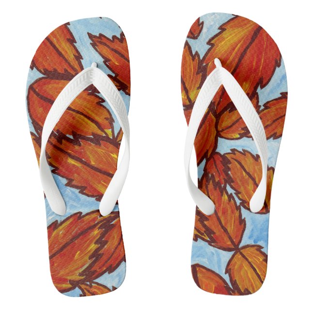 Chanclas Hojas de otoño Flip Flops de adulto (Plantilla)