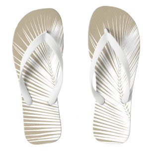 Chanclas Hojas de palma - blanco sobre el mareo