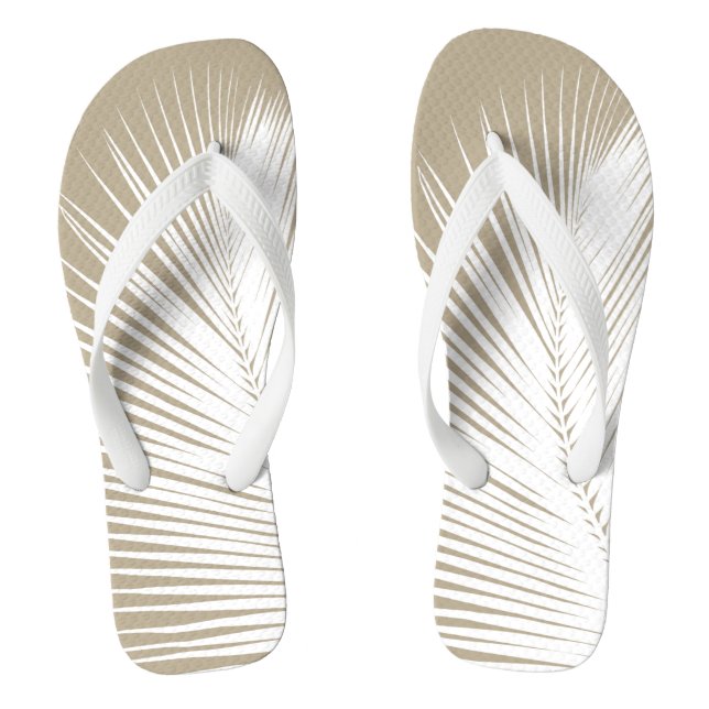 Chanclas Hojas de palma - blanco sobre el mareo (Plantilla)