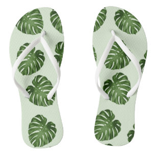 Chanclas Hojas de palma, hojas verdes, patrón tropical