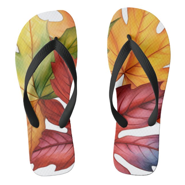 Chanclas Hojas otoñales, Flip Flops para adultos (Plantilla)