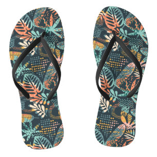 Chanclas Hojas tropicales coloridas del Boho