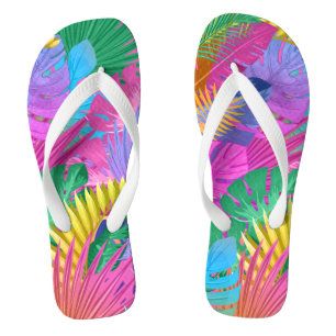 Chanclas Hojas tropicales coloridas ID575