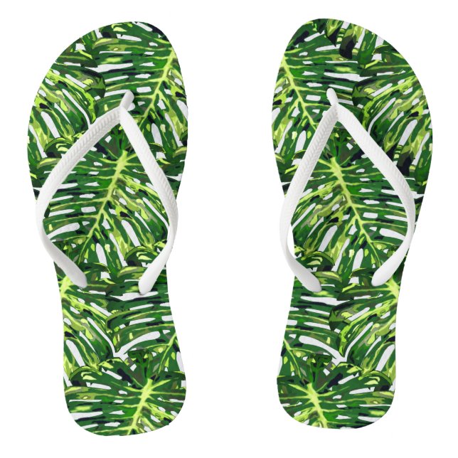 Chanclas Hojas tropicales de Monstera (Plantilla)