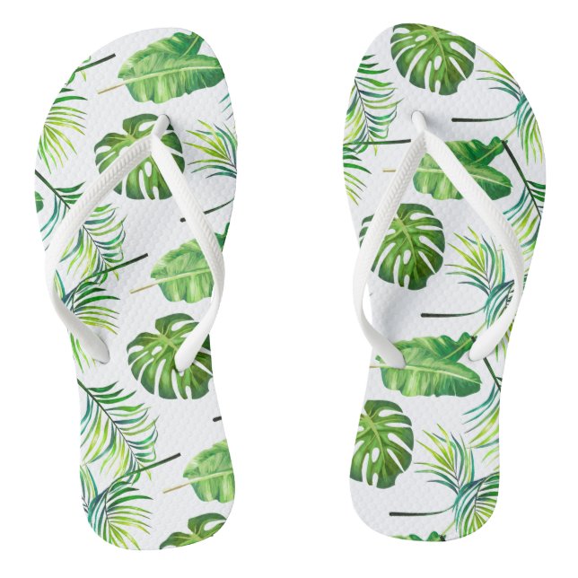Chanclas Hojas Tropicales-Flip-Flops para adultos (Plantilla)