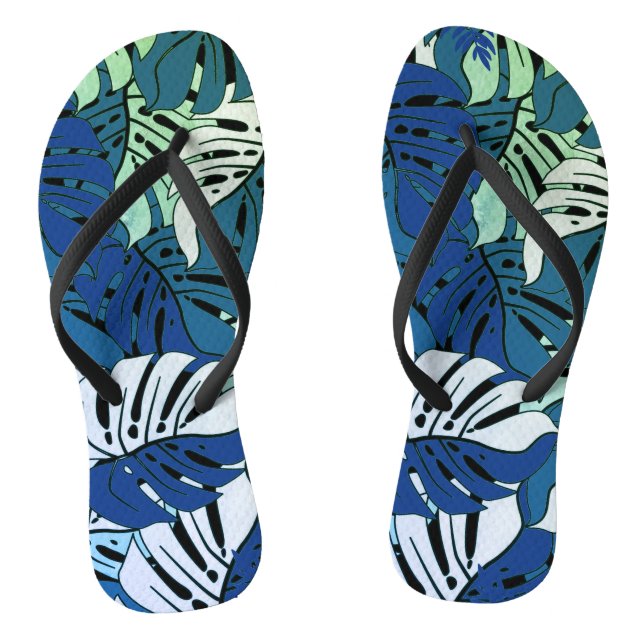 Chanclas Hojas Tropicales-Flip-Flops para adultos (Plantilla)