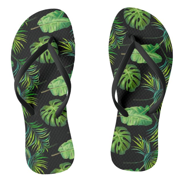 Chanclas Hojas Tropicales-Flip-Flops para adultos (Plantilla)